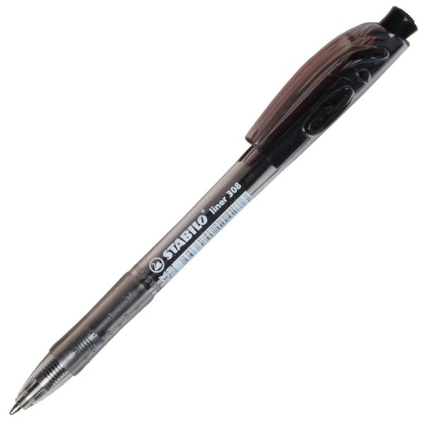 STABILO 308M Liner Retractable Ballpoint Pen Black