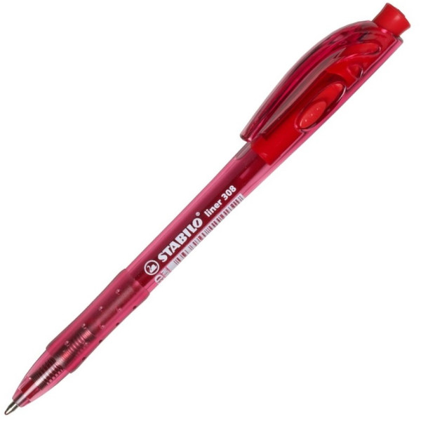 STABILO 308M Liner Retractable Ballpoint Pen Red STABILO 308M Liner Retractable Ballpoint Pen Red