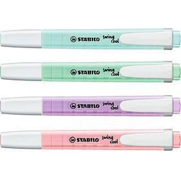 STABILO Swing-Cool Pastel Highlighters - Wallet 4 (Assorted) STABILO Swing-Cool Pastel Highlighters - Wallet 4 (Assorted)