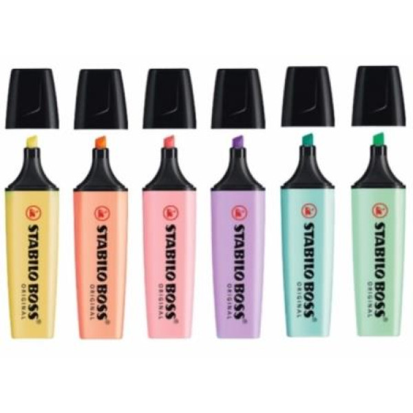 STABILO Boss Pastel Highlighters - Wallet 6