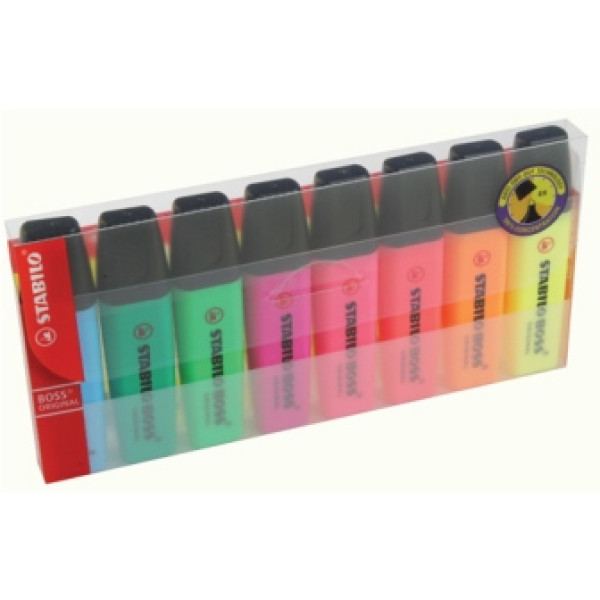 STABILO Boss Highlighter - Wallet 8 (Assorted)