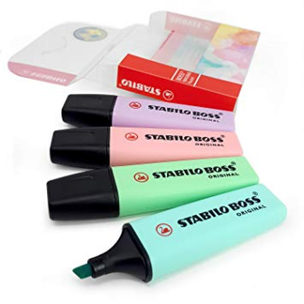 STABILO Boss Pastel Highlighters - Wallet 4