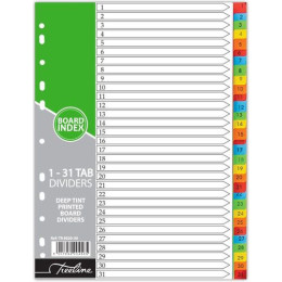 TREELINE A4 Divider Board 1 to 31