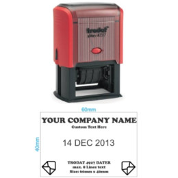 TRODAT 4727 Dater Self Inking Rubber Stamp - 60 x 40mm