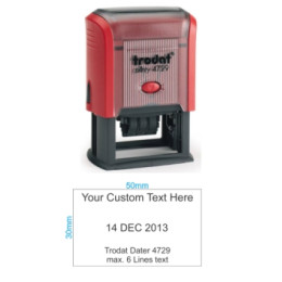 TRODAT 4729 Dater Self Inking Rubber Stamp - 50 x 30mm