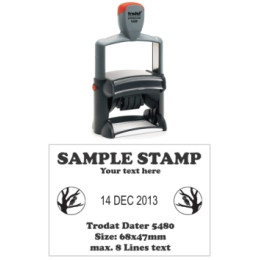 TRODAT 5480 Dater Self Inking Rubber Stamp - 68 x 47mm