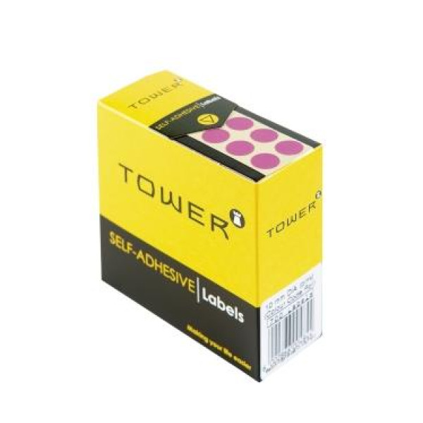 Tower Colour Code Labels Round 10mm Diameter Pink Tower Colour Code Labels Round 10mm Diameter Pink