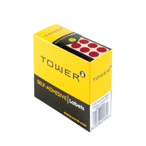 Tower Colour Code Labels Round 10mm Diameter Red Tower Colour Code Labels Round 10mm Diameter Red