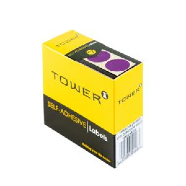 Tower Colour Code Labels Round 19mm Diameter Purple Tower Colour Code Labels Round 19mm Diameter Purple