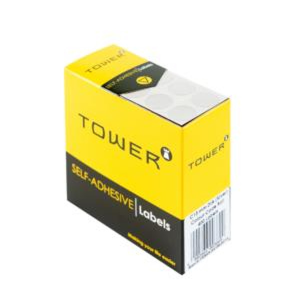 Tower Colour Code Labels Round 13mm Diameter Silver