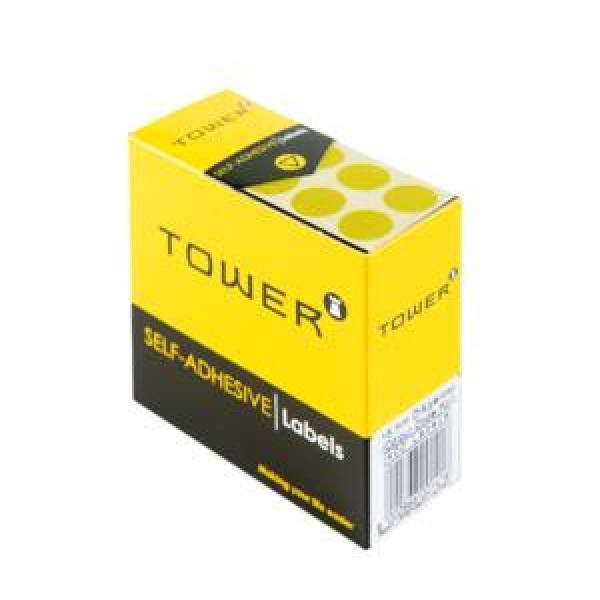 Tower Colour Code Labels Round 13mm Diameter Yellow