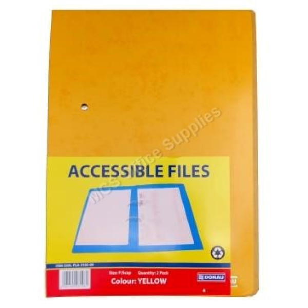 DONAU Accessible File 360gsm Board - Yellow (Pack 2)