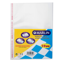 MARLIN A4 Book Cover Adjustable PVC 120mic Clear - 10's
