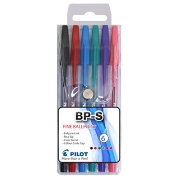 PILOT BPS Ballpoint FINE - Wallet 6 - Pack of 6 Pens