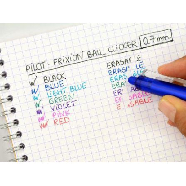 PILOT FriXion Clicker Erasable Roller Ball Pen 0.7mm Light Blue PILOT FriXion Clicker Erasable Roller Ball Pen 0.7mm Light Blue