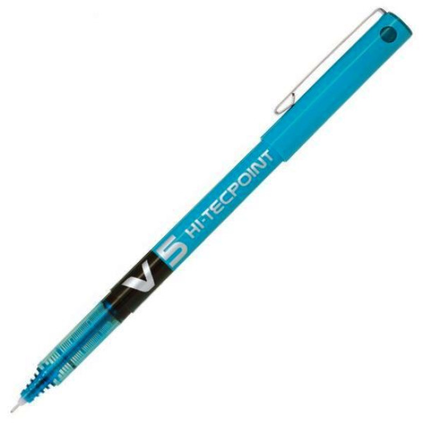 PILOT V5 Hi-Tecpoint Liquid Ink Rollerball FINE Tip - Light Blue PILOT V5 Hi-Tecpoint Liquid Ink Rollerball FINE Tip - Light Blue