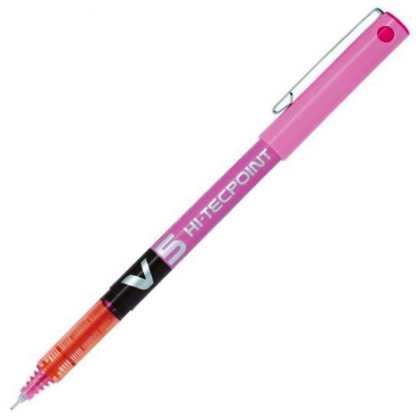 PILOT V5 Hi-Tecpoint Liquid Ink Rollerball FINE Tip - Pink PILOT V5 Hi-Tecpoint Liquid Ink Rollerball FINE Tip - Pink