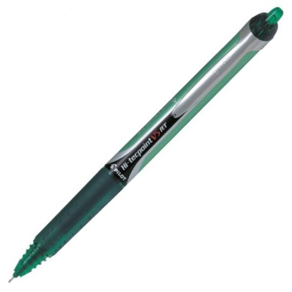 PILOT V5 Hi-Tecpoint Retractable FINE Rollerball Pen - Green PILOT V5 Hi-Tecpoint Retractable FINE Rollerball Pen - Green