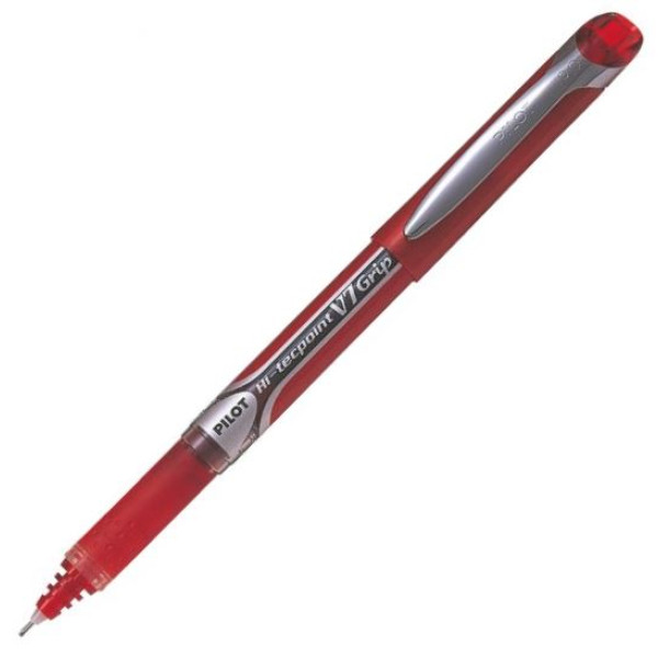 PILOT Hi-Tecpoint V7 Grip Rollerball MEDIUM Tip - Red