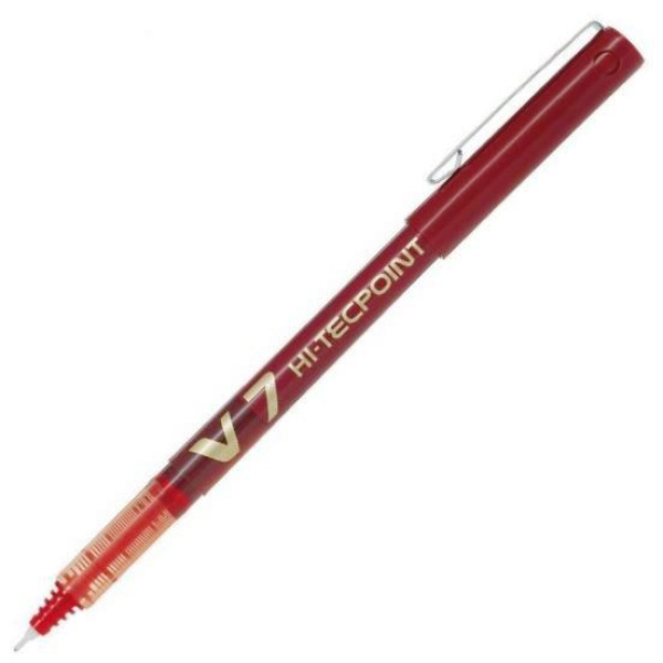 PILOT V7 Hi-Tecpoint Liquid Ink Rollerball MEDIUM Tip - Red