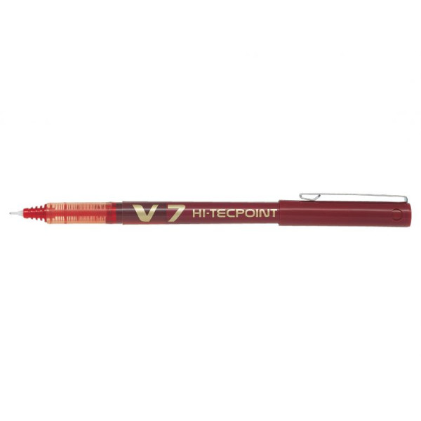 PILOT V7 Hi-Tecpoint Liquid Ink Rollerball MEDIUM Tip - Red