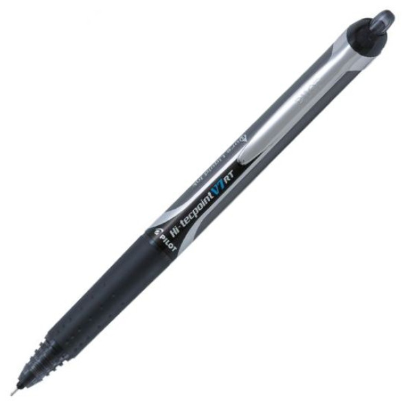 PILOT V7 Hi-Tecpoint Retractable MEDIUM Rollerball Pen - Black
