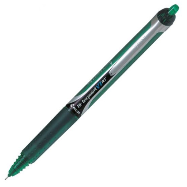 PILOT V7 Hi-Tecpoint Retractable MEDIUM Rollerball Pen - Green