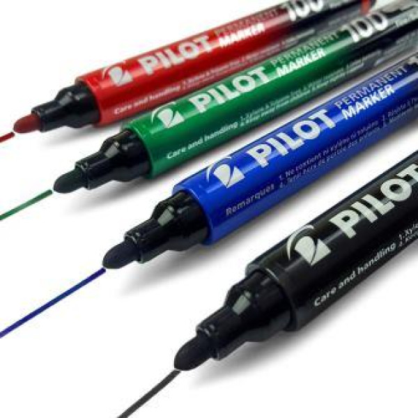 Pilot Permanent Marker 100 Bullet Tip - Wallet 5 + 1 Pilot Permanent Marker 100 Bullet Tip - Wallet 5 + 1