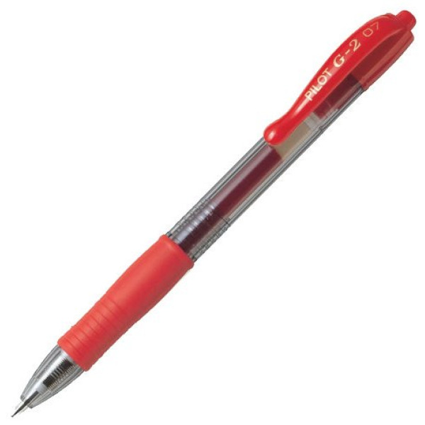 PILOT G2 Retractable Gel Ink Pen Fine 0.7mm Red