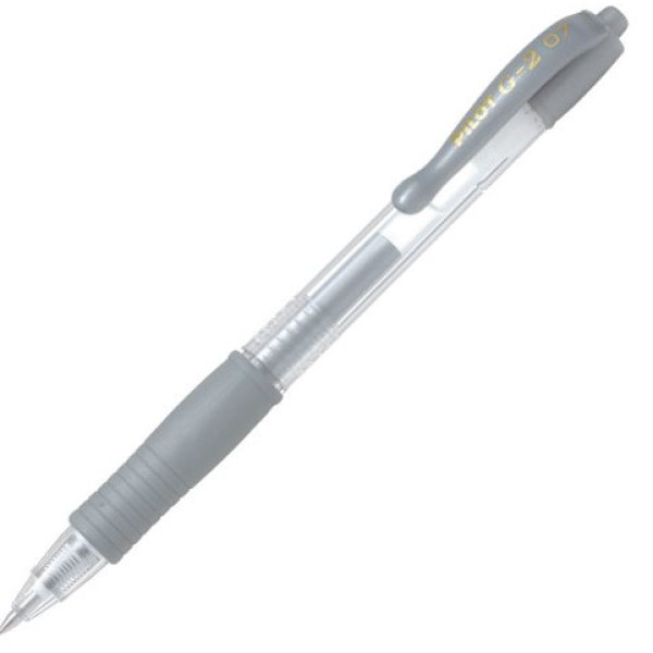 PILOT G2 Retractable Gel Ink Pen Metallic Silver