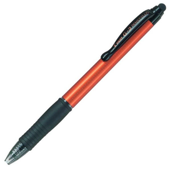 PILOT G2 Stylus Retractable Gel Rollerball Pen Orange Barrel - Black ink