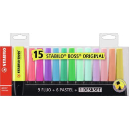 STABILO Boss Highlighter - Desk Set 15s