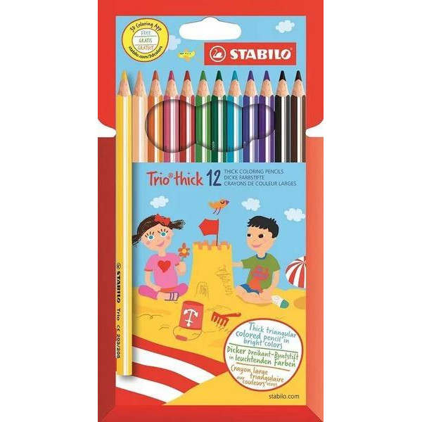 STABILO Trio thcik Colouring Pencils - 12s