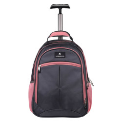 VOLKANO Orthopaedic Series Trolley Backpack 27L - Grey and Pink