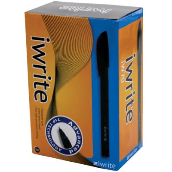 iWrite Tri-Grip Ballpoint Pen Medium Black Box of 50