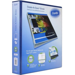 Bantex Ring Binders A4 Create A Cover 40mm 4 Ring Blue