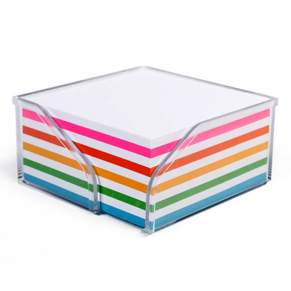 BANTEX Memo Half Cube With Paper - Rainbow Sheets BANTEX Memo Half Cube With Paper - Rainbow Sheets