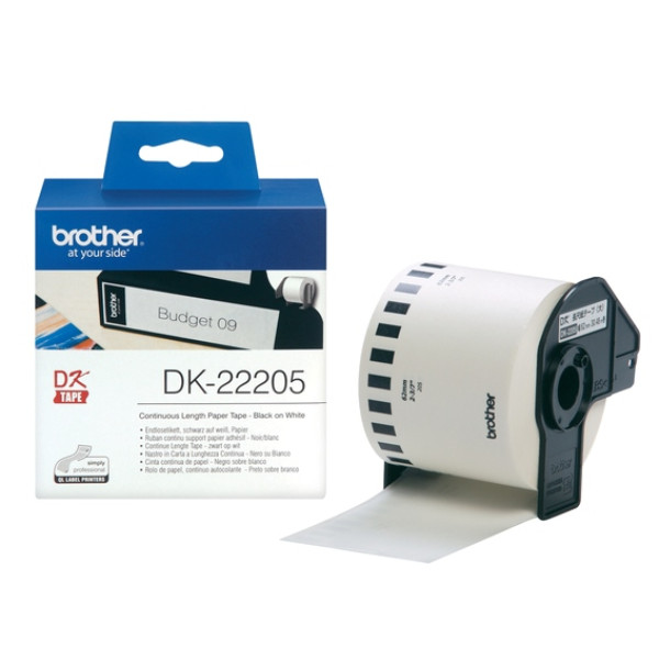 Brother DK22205 Labelling Tape Black on White Thermal Roll