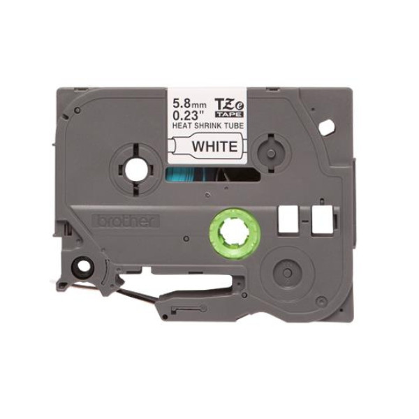 BROTHER TZE HS-211 Heat Shrink Tube Tape Black on White - 5.2mm BROTHER TZE HS-211 Heat Shrink Tube Tape Black on White - 5.2mm