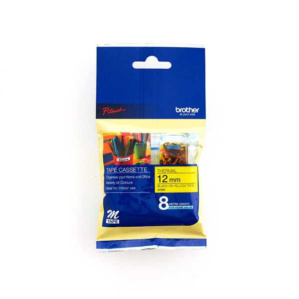 Brother MK631B Labelling Tape 12mm Black On Yellow