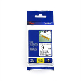 Brother TZe-S221 Labelling Tape 9mm Black On White Extra Strength