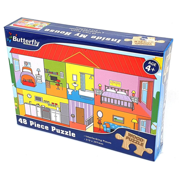 Butterfly 48 Piece Wooden Puzzle - Assorted Designs Butterfly 48 Piece Wooden Puzzle - Assorted Designs