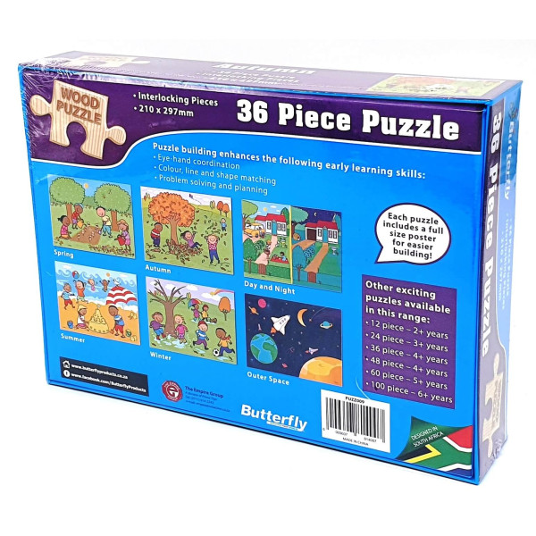 Butterfly 36 Piece Wooden Puzzle - Assorted Designs