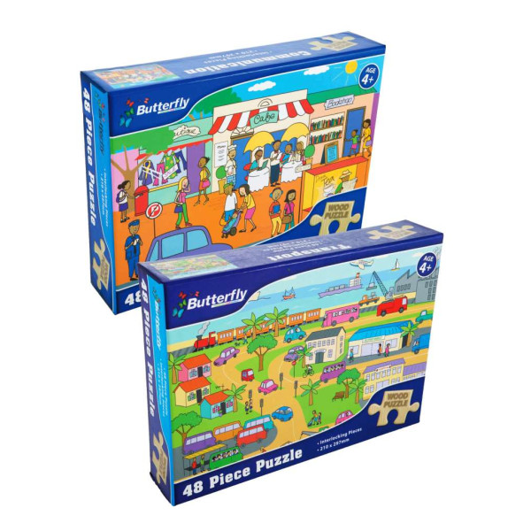 Butterfly 48 Piece Wooden Puzzle - Assorted Designs Butterfly 48 Piece Wooden Puzzle - Assorted Designs