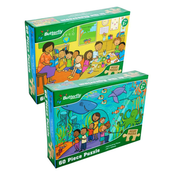 Butterfly 60 Piece Wooden Puzzle - Assorted Designs