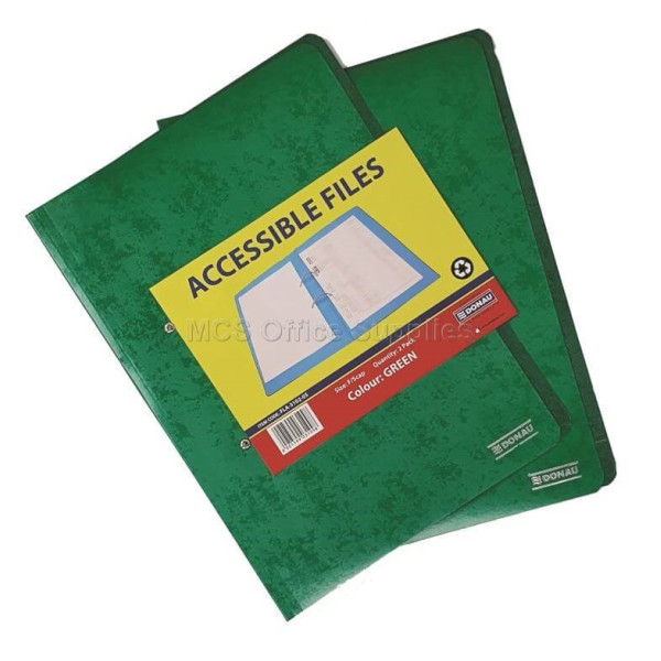 DONAU Accessible File 360gsm Board - Green (Pack 2)