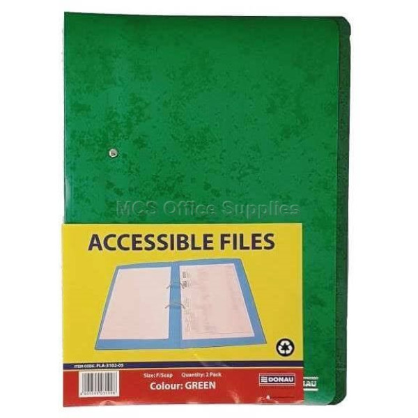 DONAU Accessible File 360gsm Board - Green (Pack 2)