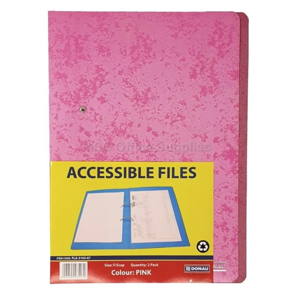 DONAU Accessible File 360gsm Board - Pink (Pack 2)
