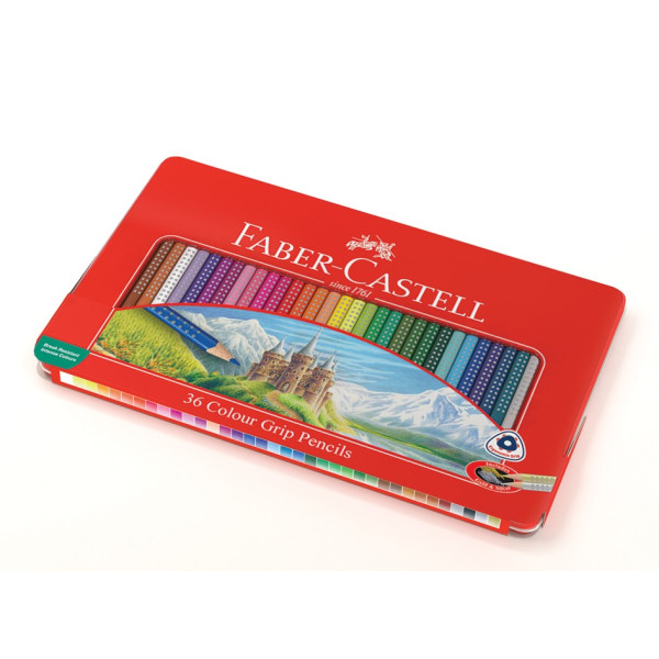 Faber-Castell Grip Colour Pencils Tin Of 36