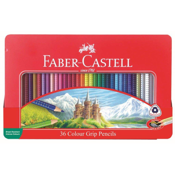 Faber-Castell Grip Colour Pencils Tin Of 36
